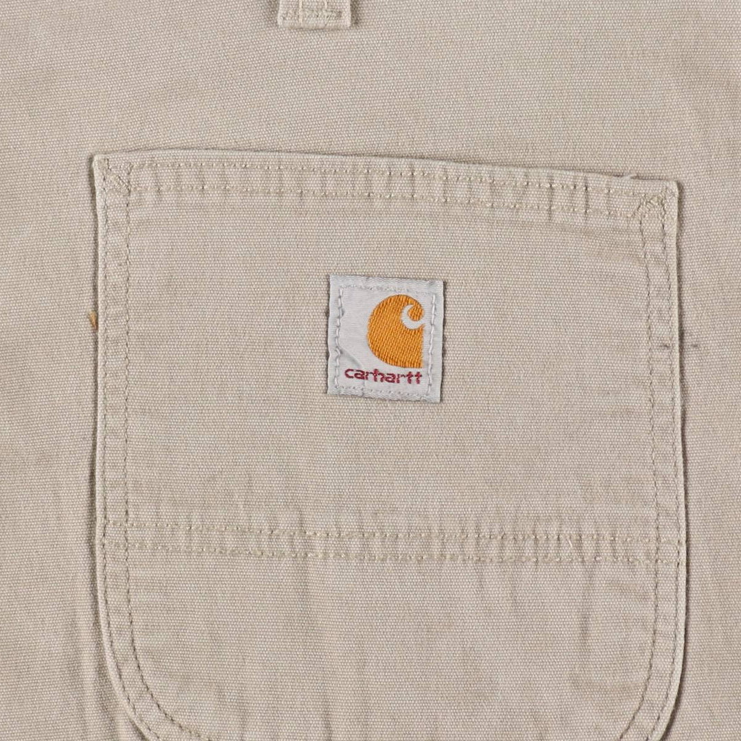 Carhartt Relaxed Fit Duck Canvas Work Shorts (Men's W37 equivalent) cotton Beige type Vintage Second Hand