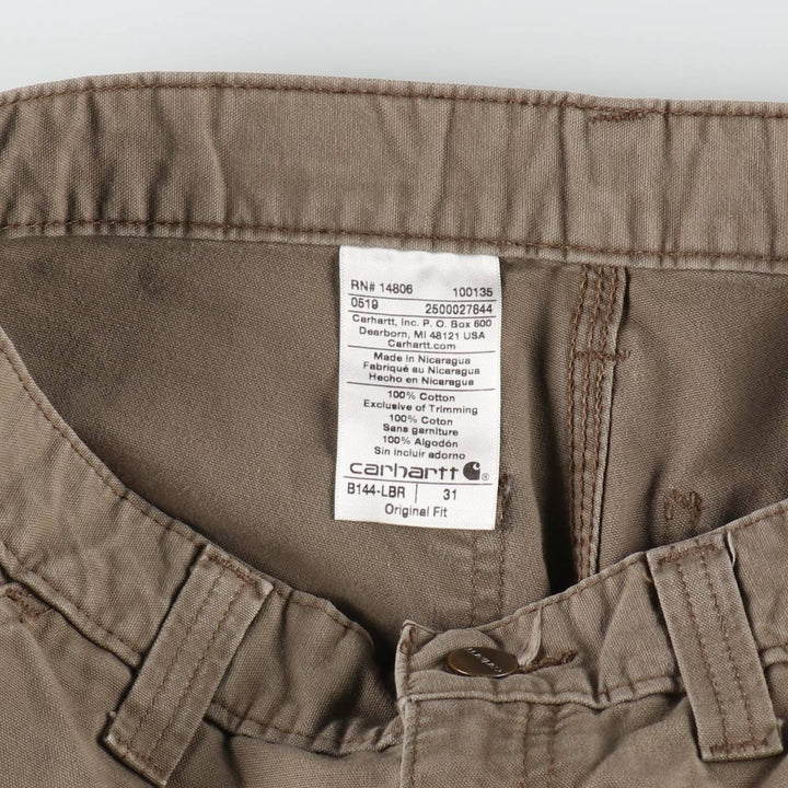 Carhartt ORIGINAL FIT Duck Canvas Painter Shorts (Men's W31 equivalent) cotton brown type Vintage Second Hand
