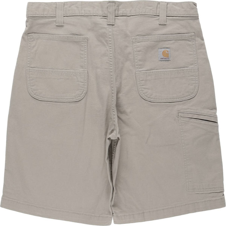 Carhartt Relaxed Fit Duck Canvas Work Shorts (Men's W37 equivalent) cotton Beige type Vintage Second Hand