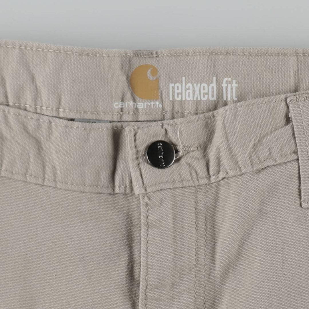 Carhartt Relaxed Fit Duck Canvas Work Shorts (Men's W37 equivalent) cotton Beige type Vintage Second Hand