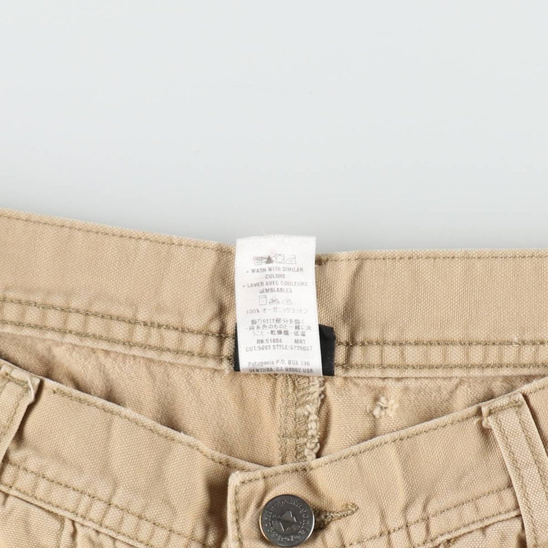 2000'S Patagonia Organic Cotton Shop Shorts 57350S7 Duck Canvas Shorts Men's W33 equivalent Organic cotton Beige type Vintage Second Hand