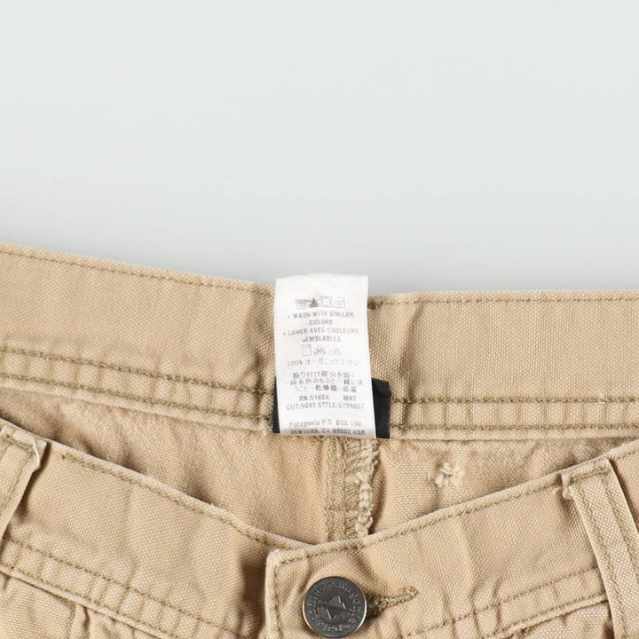 2000'S Patagonia Organic Cotton Shop Shorts 57350S7 Duck Canvas Shorts Men's W33 equivalent Organic cotton Beige type Vintage Second Hand