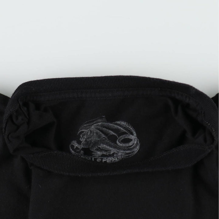POWELL PERALTA Printed Surf Skate T-Shirt, Made in Mexico, Large (Men's L equivalent), Short Sleeve, Crew Neck, Double-Sided Print cotton black type Vintage Second Hand