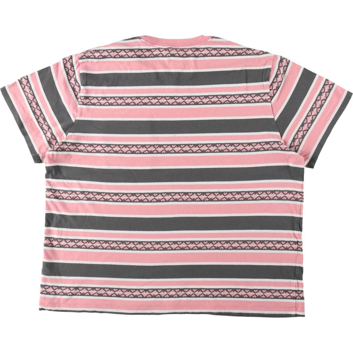 Levi's Multi-stripe Short-Sleeve Striped T-Shirt, Men's Size XL (approx.) cotton pink type Vintage Second Hand