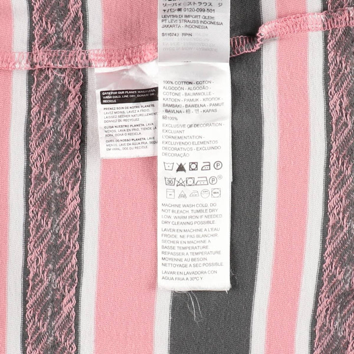 Levi's Multi-stripe Short-Sleeve Striped T-Shirt, Men's Size XL (approx.) cotton pink type Vintage Second Hand