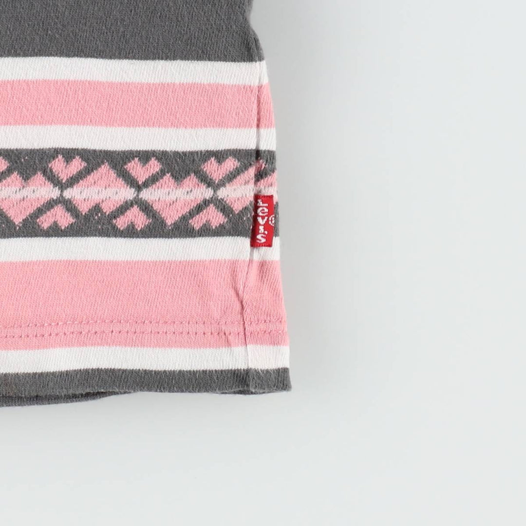 Levi's Multi-stripe Short-Sleeve Striped T-Shirt, Men's Size XL (approx.) cotton pink type Vintage Second Hand