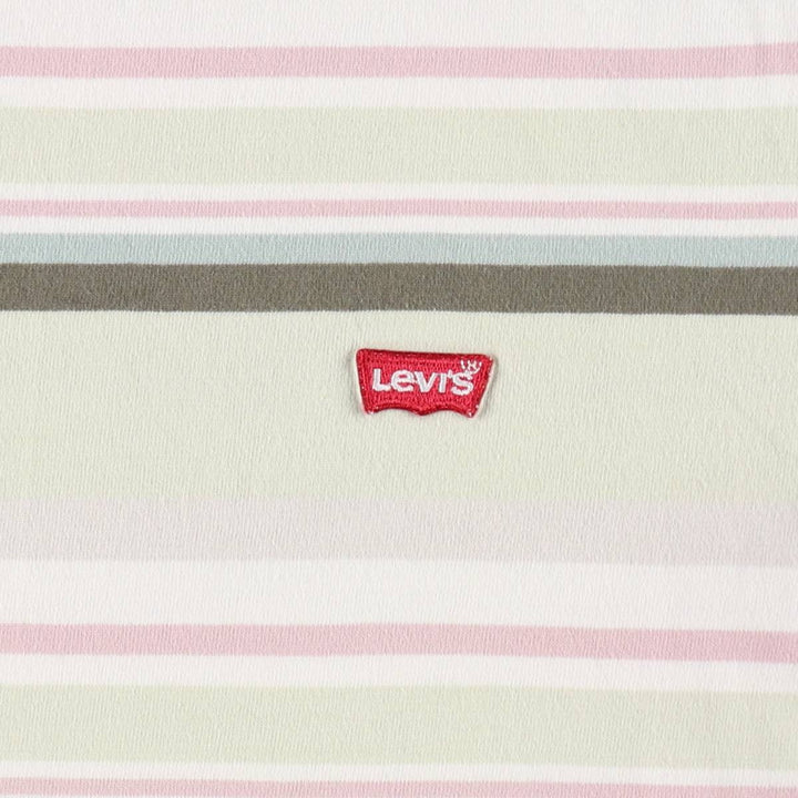 Levi's STANDARD Multi-stripe Short-Sleeve Striped T-Shirt, Men's Size M (approx.) cotton green type yellow green Vintage Second Hand