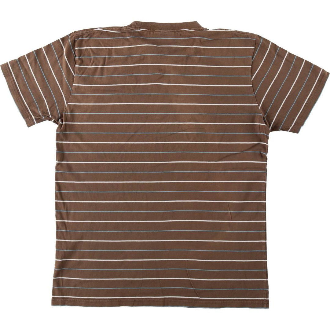 Carhartt Multi-stripe Short-Sleeve Striped T-Shirt, Men's Size L (approx.) cotton brown type Vintage Second Hand