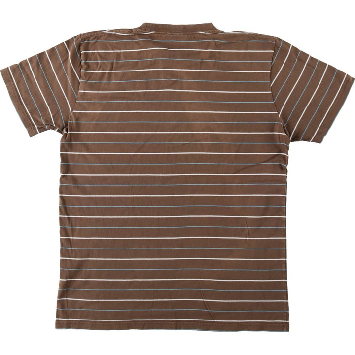 Carhartt Multi-stripe Short-Sleeve Striped T-Shirt, Men's Size L (approx.) cotton brown type Vintage Second Hand