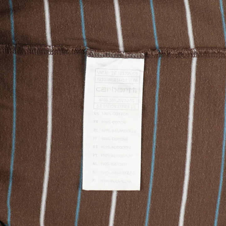 Carhartt Multi-stripe Short-Sleeve Striped T-Shirt, Men's Size L (approx.) cotton brown type Vintage Second Hand