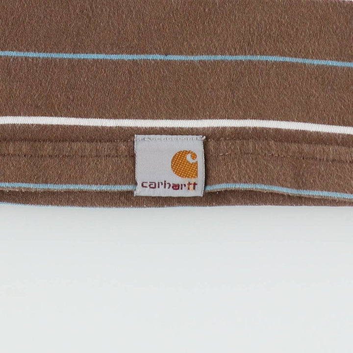 Carhartt Multi-stripe Short-Sleeve Striped T-Shirt, Men's Size L (approx.) cotton brown type Vintage Second Hand