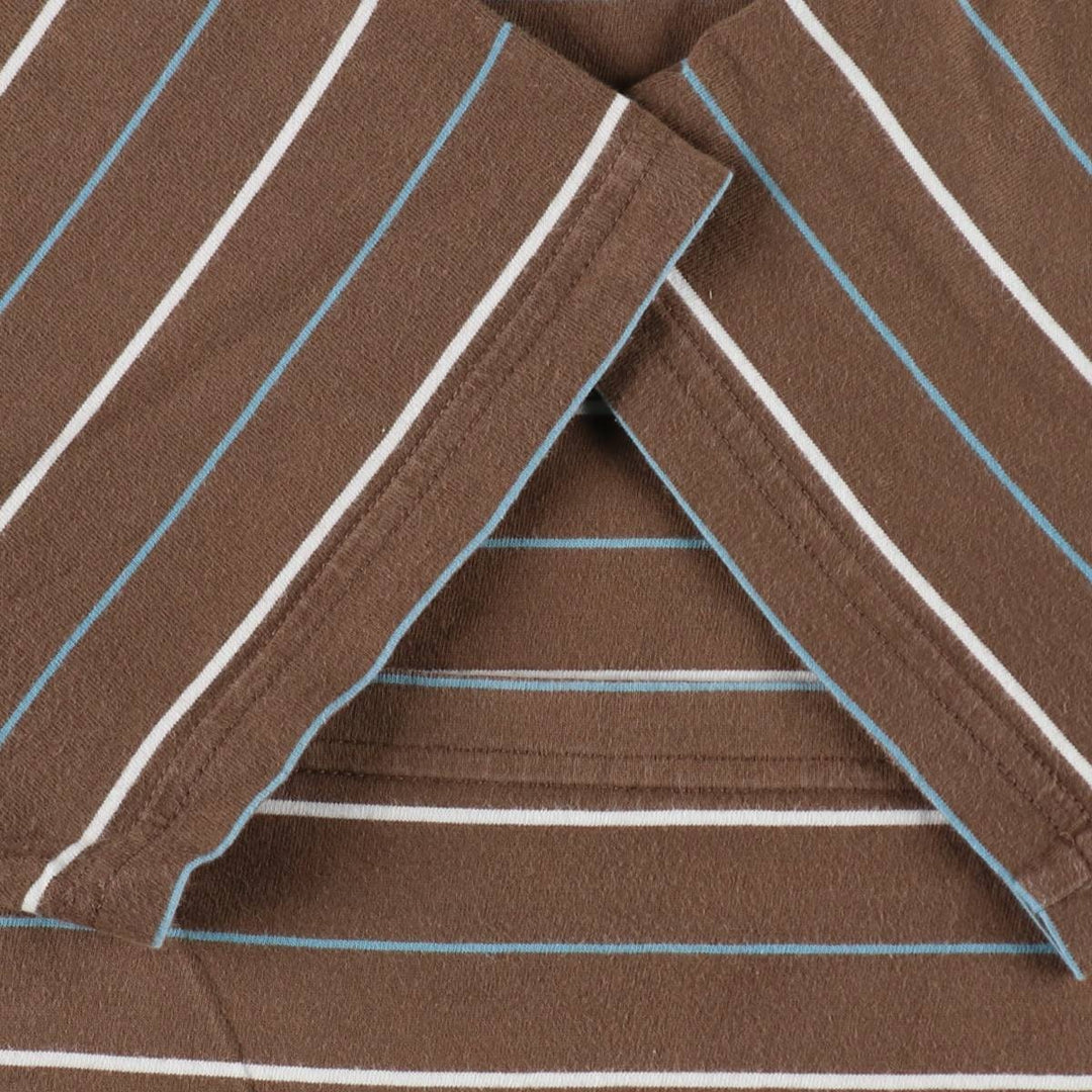 Carhartt Multi-stripe Short-Sleeve Striped T-Shirt, Men's Size L (approx.) cotton brown type Vintage Second Hand