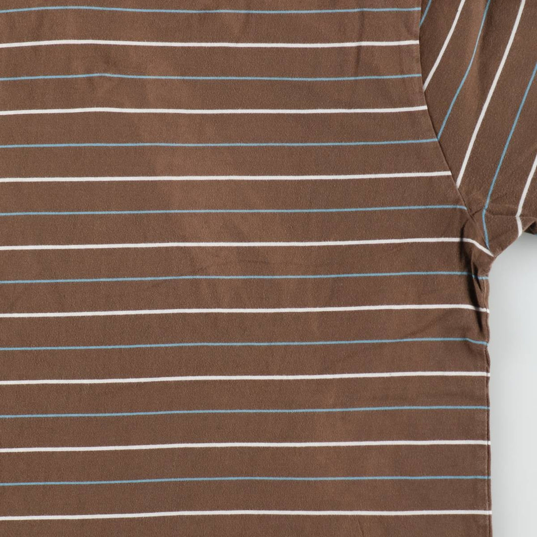 Carhartt Multi-stripe Short-Sleeve Striped T-Shirt, Men's Size L (approx.) cotton brown type Vintage Second Hand