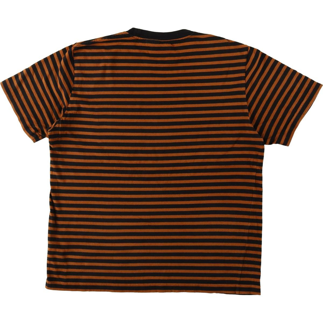 Carhartt WORK IN PROGRESS Short-Sleeve Striped T-Shirt, Men's Size XL (approx.) cotton black type Vintage Second Hand