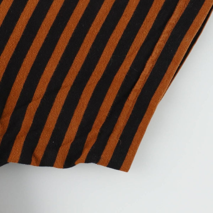 Carhartt WORK IN PROGRESS Short-Sleeve Striped T-Shirt, Men's Size XL (approx.) cotton black type Vintage Second Hand