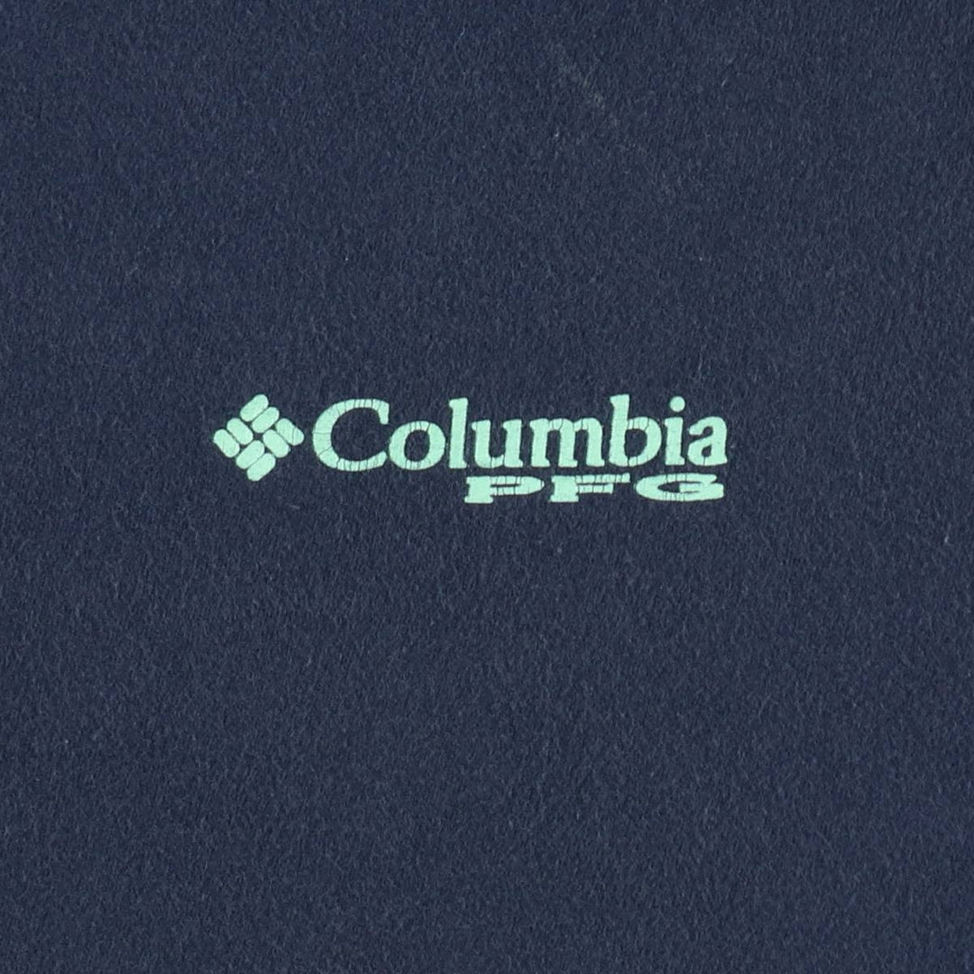 Columbia Short-Sleeve Printed T-Shirt, Men's Size L (approx.) cotton navy blue type Vintage Second Hand