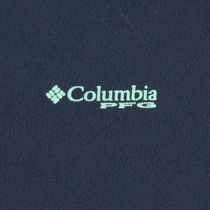 Columbia Short-Sleeve Printed T-Shirt, Men's Size L (approx.) cotton navy blue type Vintage Second Hand