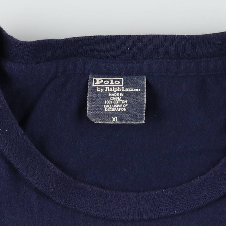 Ralph Lauren POLO by Ralph Lauren short-sleeved printed T-shirt, men's size XL cotton navy blue type Vintage Second Hand