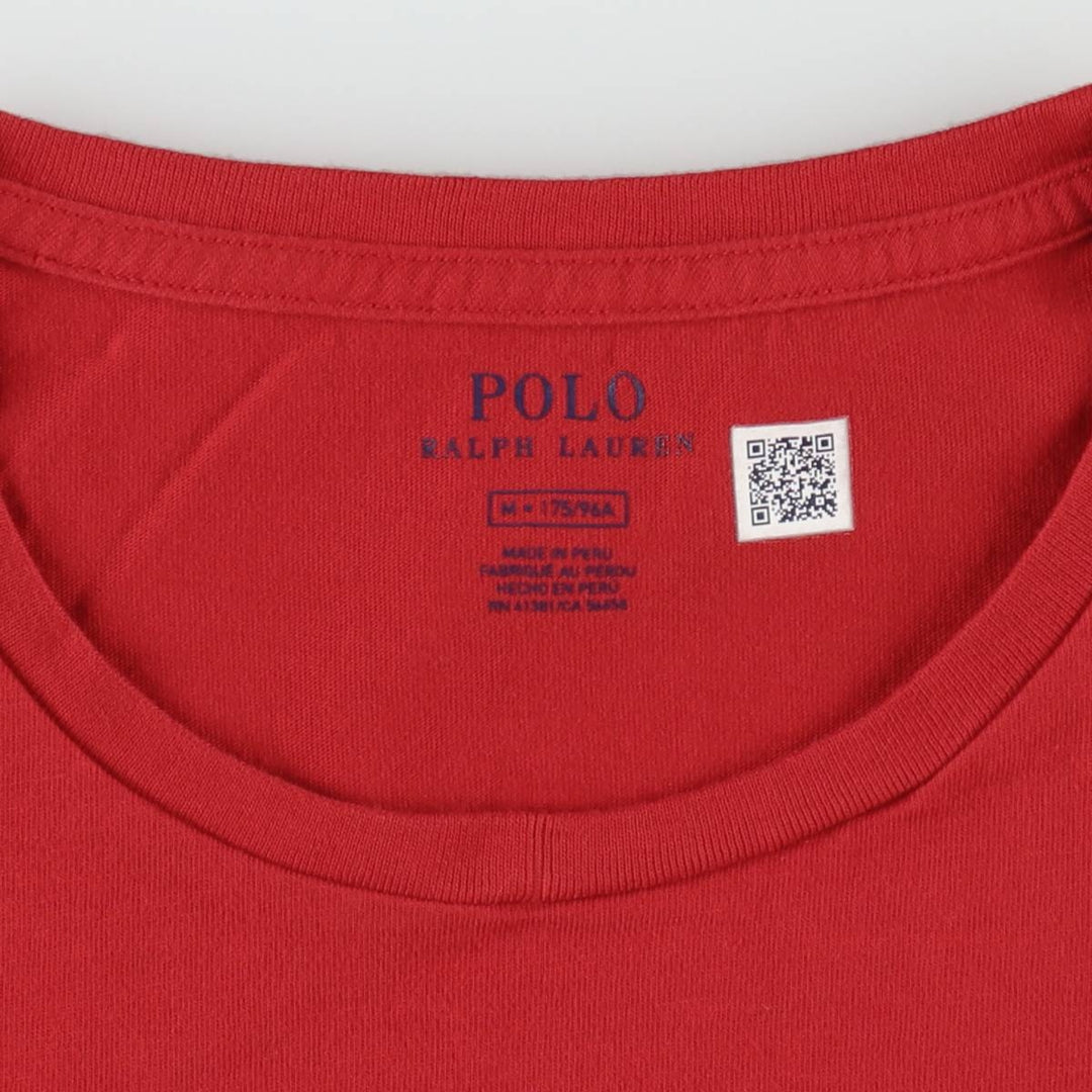 Ralph Lauren POLO RALPH LAUREN Short Sleeve Logo T-Shirt Men's M cotton red type Vintage Second Hand