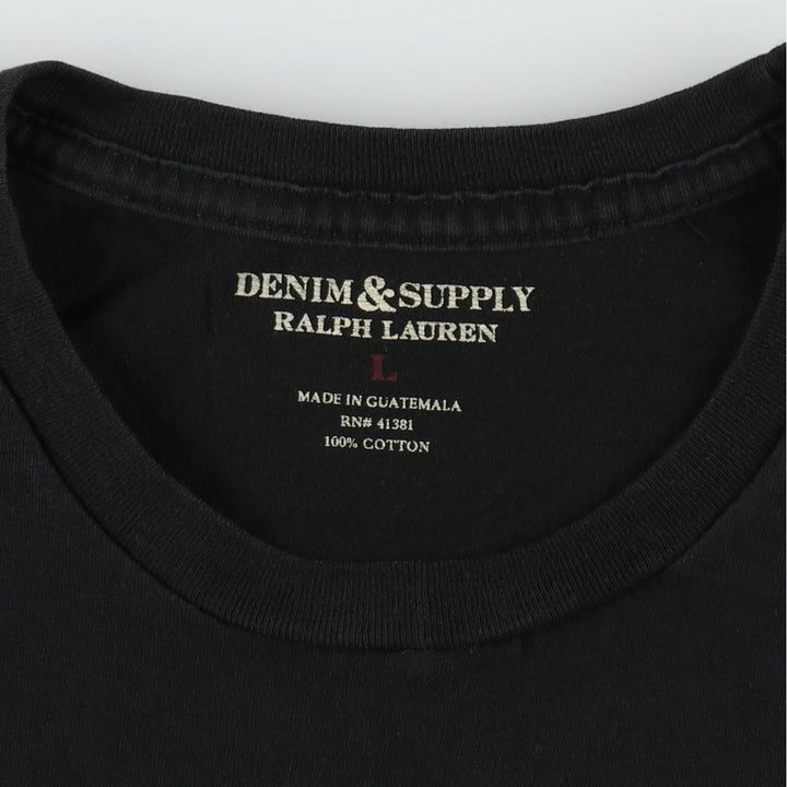 Ralph Lauren POLO RALPH LAUREN DENIM & SUPPLY Skull Pattern Short-Sleeve Printed T-Shirt (Men's Size L) cotton black type Vintage Second Hand