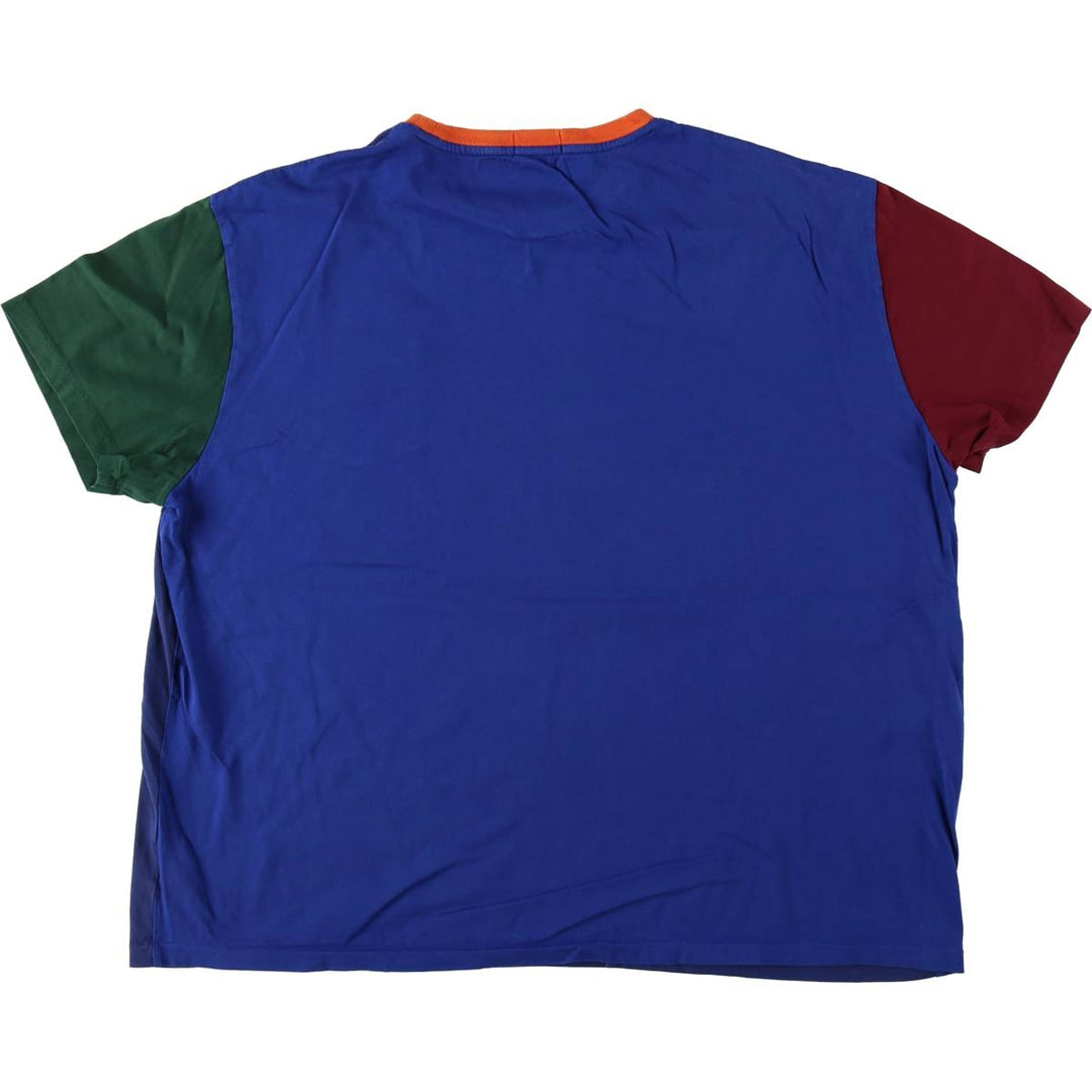Ralph Lauren POLO RALPH LAUREN CLASSIC FIT Short-Sleeve T-Shirt with One-Point Logo, Men's Size XL (approx.) cotton blue type Vintage Second Hand