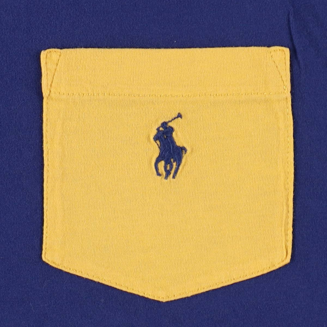 Ralph Lauren POLO RALPH LAUREN CLASSIC FIT Short-Sleeve T-Shirt with One-Point Logo, Men's Size XL (approx.) cotton blue type Vintage Second Hand