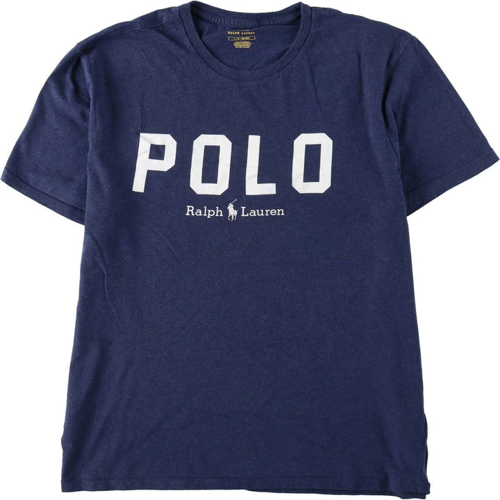 Ralph Lauren POLO RALPH LAUREN short-sleeved logo T-shirt, men's size L cotton navy blue type Vintage Second Hand