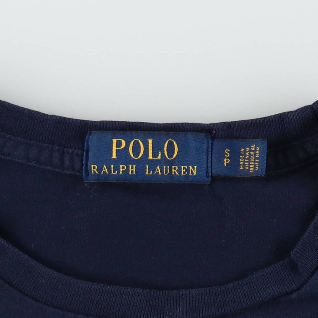 Ralph Lauren POLO RALPH LAUREN Short-Sleeve Printed T-Shirt, Men's Size S (approx.) cotton navy blue type Vintage Second Hand