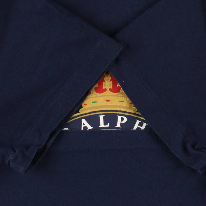 Ralph Lauren POLO RALPH LAUREN Short-Sleeve Printed T-Shirt, Men's Size S (approx.) cotton navy blue type Vintage Second Hand