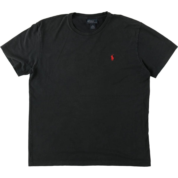 Ralph Lauren POLO by Ralph Lauren short sleeve one point logo T-shirt men's M size cotton black type Vintage Second Hand