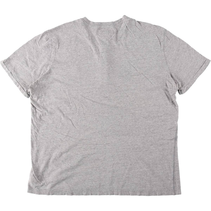 Ralph Lauren POLO by Ralph Lauren Henley neck short-sleeved T-shirt with a single logo, men's size XL equivalent. cotton gray type Vintage Second Hand