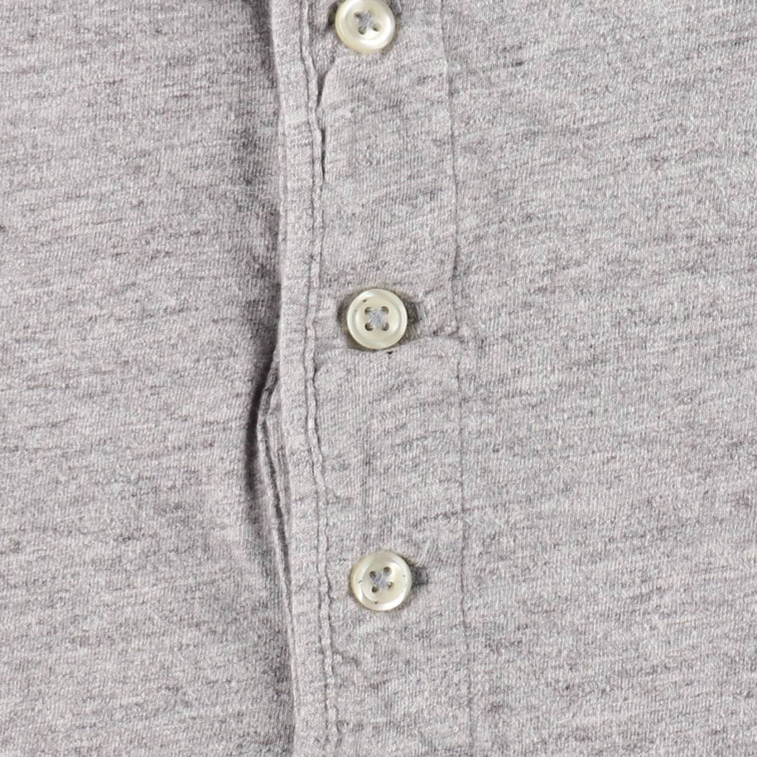 Ralph Lauren POLO by Ralph Lauren Henley neck short-sleeved T-shirt with a single logo, men's size XL equivalent. cotton gray type Vintage Second Hand
