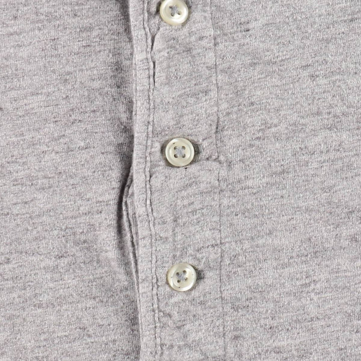 Ralph Lauren POLO by Ralph Lauren Henley neck short-sleeved T-shirt with a single logo, men's size XL equivalent. cotton gray type Vintage Second Hand