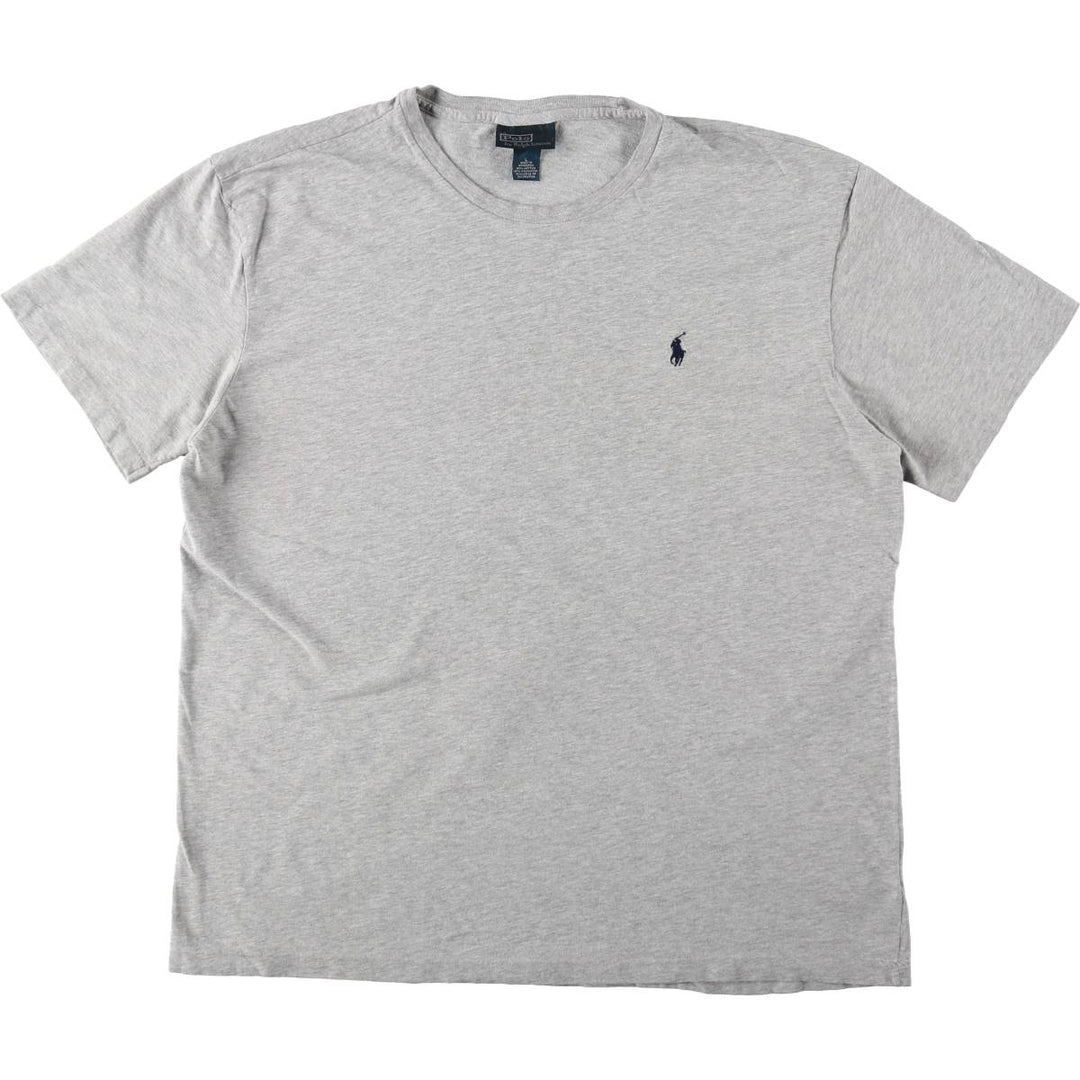 Ralph Lauren POLO by Ralph Lauren short sleeve one point logo T-shirt men's L size cotton gray type Vintage Second Hand