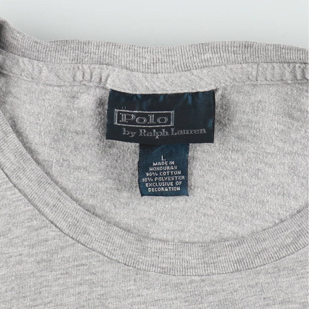 Ralph Lauren POLO by Ralph Lauren short sleeve one point logo T-shirt men's L size cotton gray type Vintage Second Hand