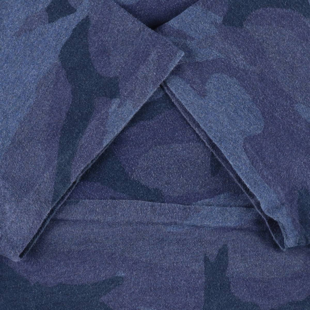 Ralph Lauren POLO RALPH LAUREN Camouflage Pattern Short-Sleeve T-Shirt with One-Point Logo Pocket, Men's Size XL (approx.) cotton navy blue type Vintage Second Hand