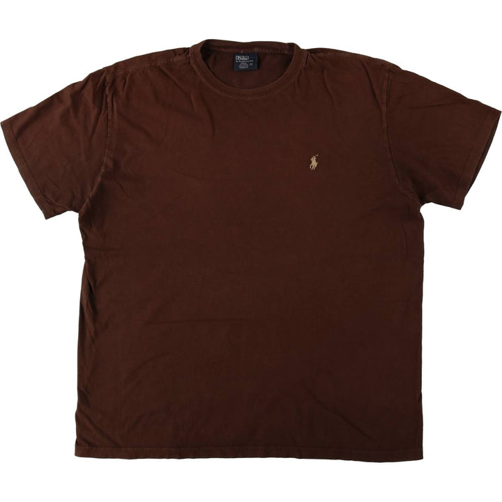 Ralph Lauren POLO by Ralph Lauren short sleeve one point logo T-shirt men's L size cotton brown type Vintage Second Hand