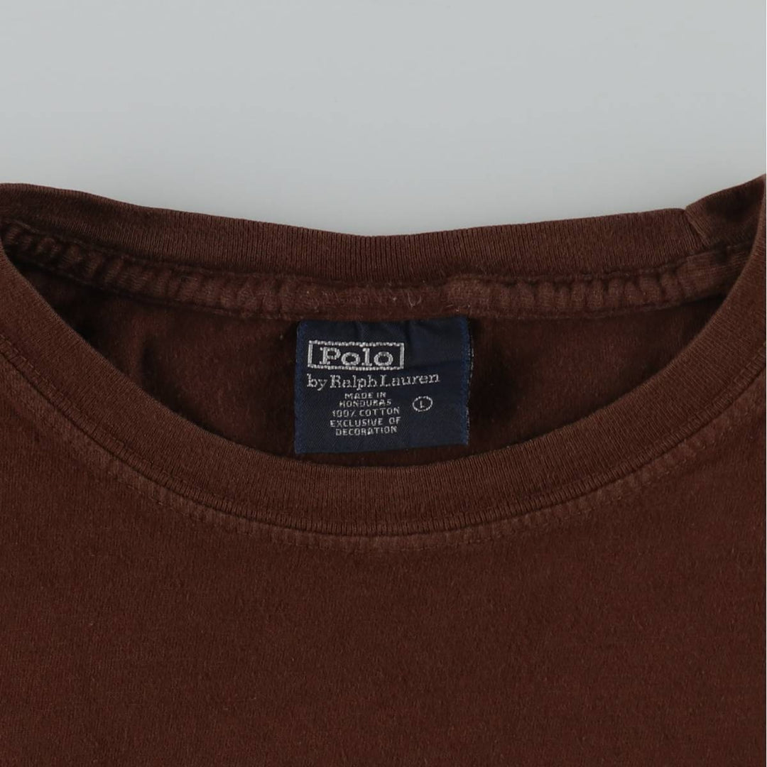 Ralph Lauren POLO by Ralph Lauren short sleeve one point logo T-shirt men's L size cotton brown type Vintage Second Hand