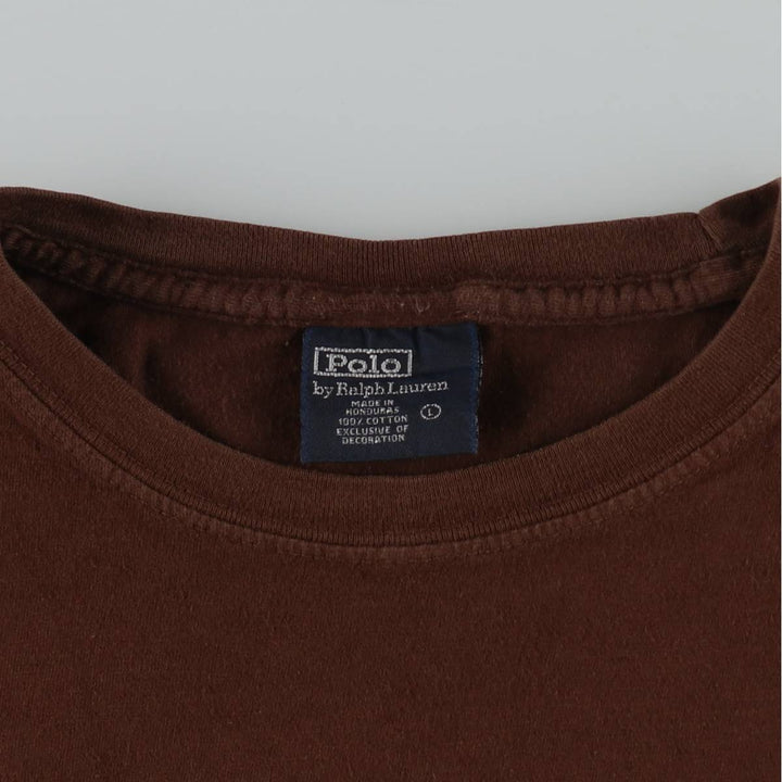 Ralph Lauren POLO by Ralph Lauren short sleeve one point logo T-shirt men's L size cotton brown type Vintage Second Hand