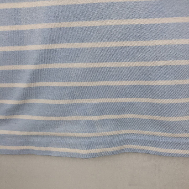 Ralph Lauren POLO RALPH LAUREN CUSTOM SLIM FIT V-neck Short-sleeve Striped T-shirt (Men's size L equivalent) cotton Blue type light blue Vintage Second Hand