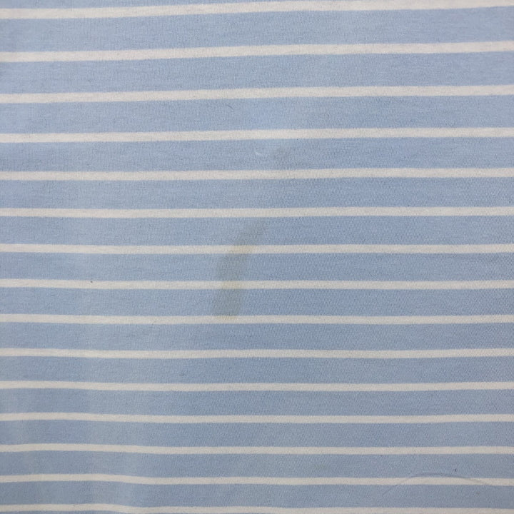 Ralph Lauren POLO RALPH LAUREN CUSTOM SLIM FIT V-neck Short-sleeve Striped T-shirt (Men's size L equivalent) cotton Blue type light blue Vintage Second Hand