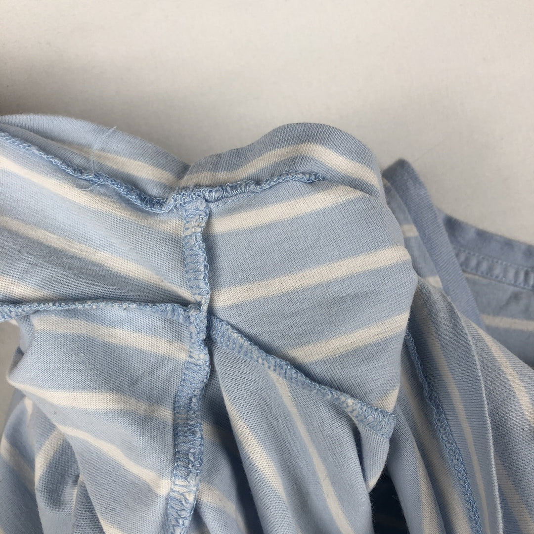 Ralph Lauren POLO RALPH LAUREN CUSTOM SLIM FIT V-neck Short-sleeve Striped T-shirt (Men's size L equivalent) cotton Blue type light blue Vintage Second Hand