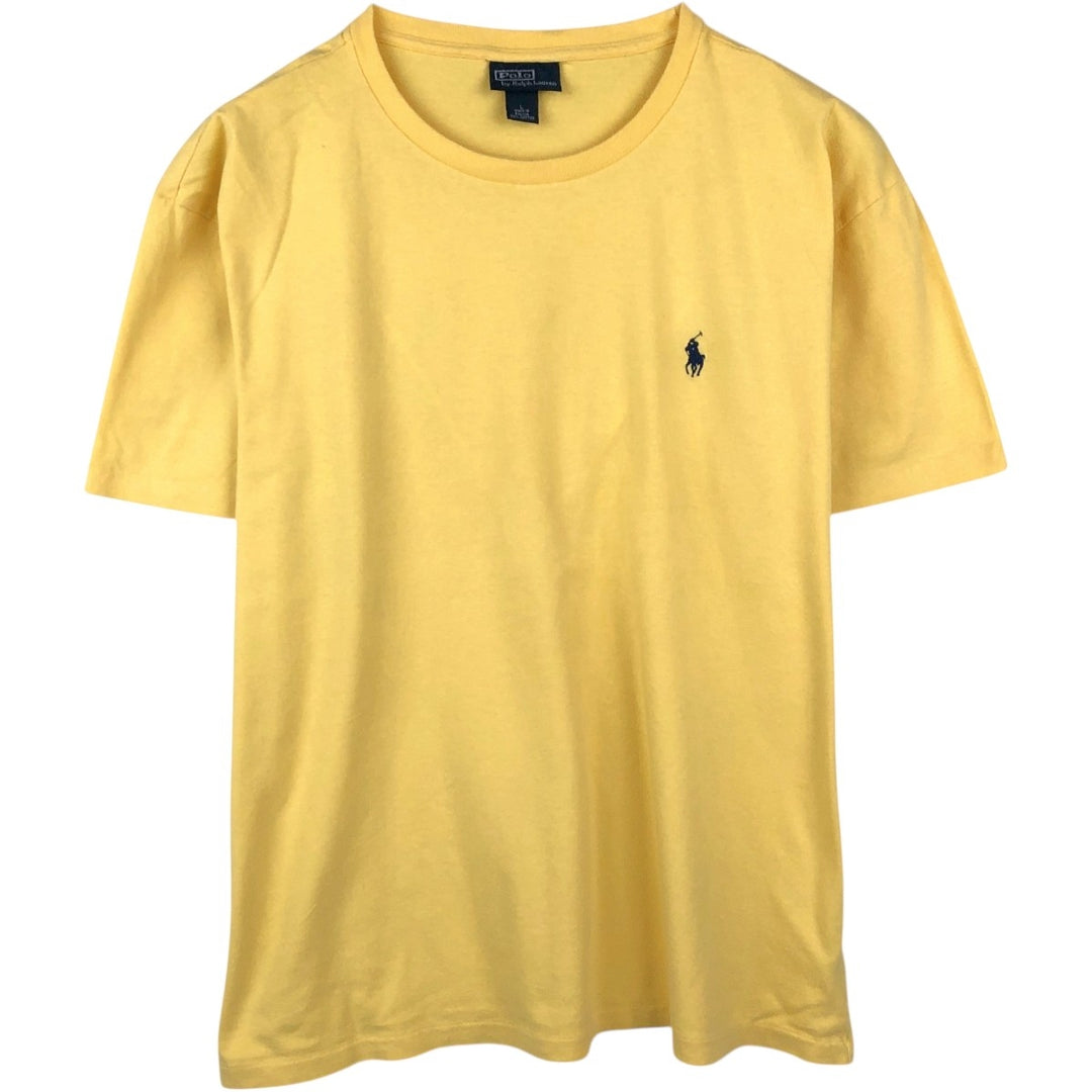 Ralph Lauren POLO by Ralph Lauren short sleeve one point logo T-shirt men's L size cotton yellow type Vintage Second Hand