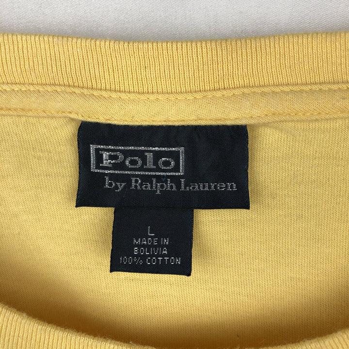 Ralph Lauren POLO by Ralph Lauren short sleeve one point logo T-shirt men's L size cotton yellow type Vintage Second Hand