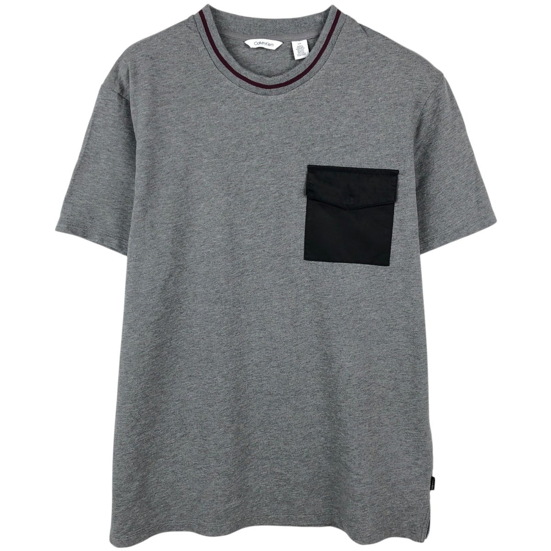 Calvin Klein short-sleeved pocket t-shirt, men's size L (approx.) cotton gray type Vintage Second Hand