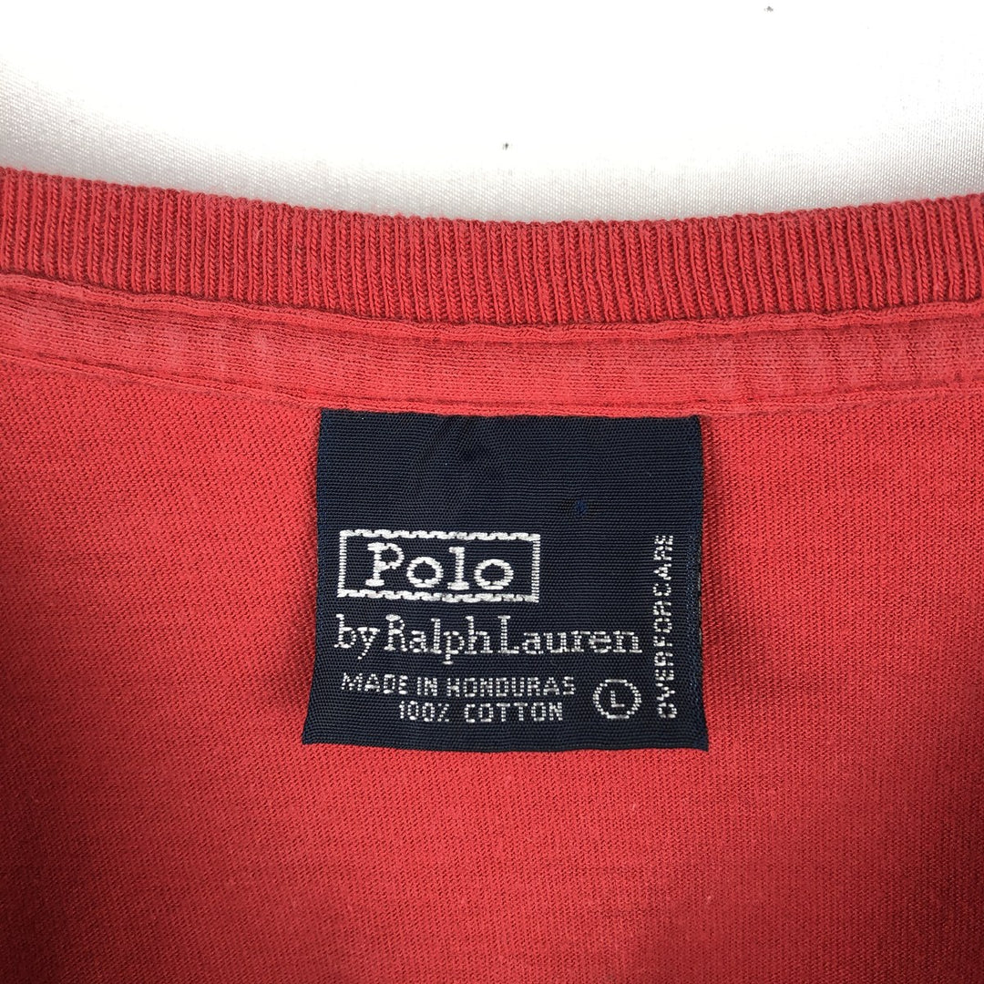 Ralph Lauren POLO by Ralph Lauren Short Sleeve One Point Logo Pocket T-Shirt Men's L cotton red type Vintage Second Hand
