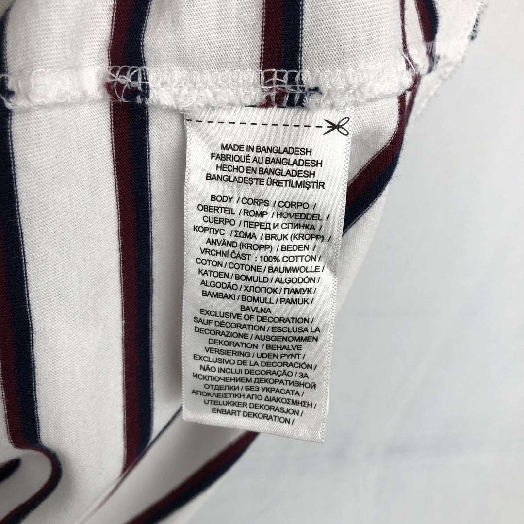 Ralph Lauren POLO RALPH LAUREN Multi-stripe Short-Sleeve Striped T-Shirt, Men's Size L (approx.) cotton white type Vintage Second Hand