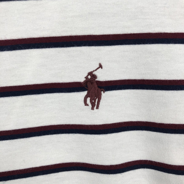 Ralph Lauren POLO RALPH LAUREN Multi-stripe Short-Sleeve Striped T-Shirt, Men's Size L (approx.) cotton white type Vintage Second Hand