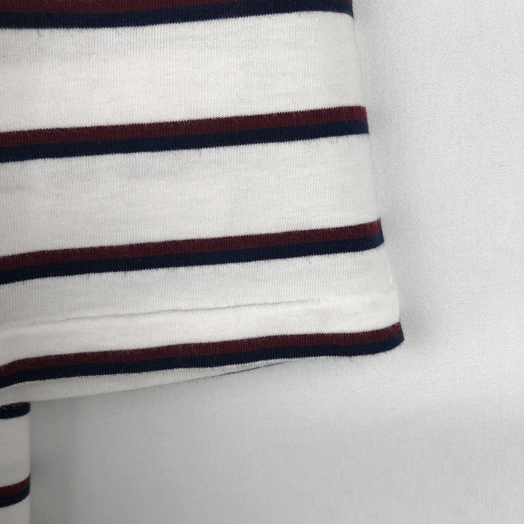 Ralph Lauren POLO RALPH LAUREN Multi-stripe Short-Sleeve Striped T-Shirt, Men's Size L (approx.) cotton white type Vintage Second Hand