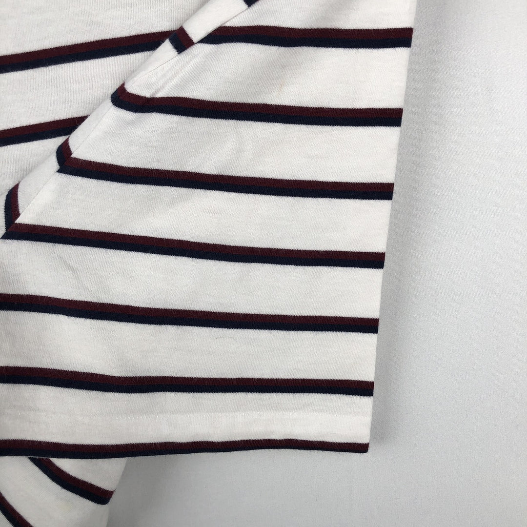 Ralph Lauren POLO RALPH LAUREN Multi-stripe Short-Sleeve Striped T-Shirt, Men's Size L (approx.) cotton white type Vintage Second Hand